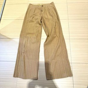 Free People Tan Trousers with Pink Stripes